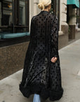 Polka Dot Sheer Tiered Button Down Maxi Shirt Dress
