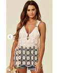 Floral Pattern Crochet Vest