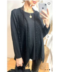 Scarf Tie Up jumper top (Black)