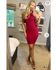 Cotton rib Bodycon short dress
