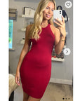 Cotton rib Bodycon short dress