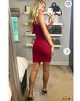 Cotton rib Bodycon short dress