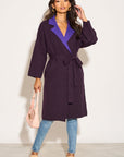 Double-sided wool blend jacket coat (Purple)