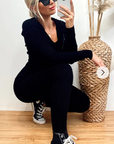 Hoodies top and leggings set