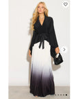 Full pleated Kimono sleeves cardigan top and tie dye print