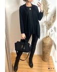 Scarf Tie Up jumper top (Black)