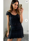 Black Lace Skater Dress