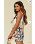 Floral Pattern Crochet Vest