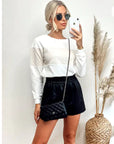Gold Print Cream Sweatshirt Top