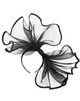 Large Wide Brim Bow Fascinator In Black
