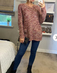 Metallic gold trims burgundy Jumper