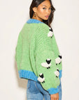 Shaun the Sheep pattern handknit cardigan
