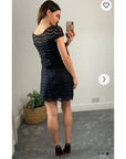Black Lace Skater Dress