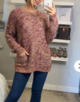 Metallic gold trims burgundy Jumper