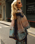 Ocean Treasure Print Shirt & Wide-Leg Trousers Suits In Blue