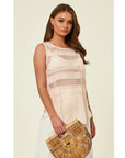 Mesh Chiffon Vest Top (Peach)