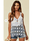 Floral Pattern Crochet Vest