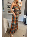 Printed Chiffon Maxi Dress (BLACK STRIPE PRINT)