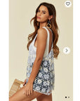 Floral Pattern Crochet Vest
