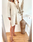 Wool blend knitted ribbed dress