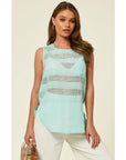 Mesh Chiffon Vest Top (Mint)