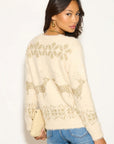 Fluffy Christmas reindeer Print Long Jumper