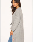 Double-sided wool blend jacket coat (Grey)