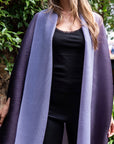 Oversized Full pleated Tie Dye color Cardigan in Black/Purple