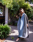 Oversized Full pleated Tie Dye color Cardigan in Black/Blue