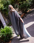 Oversized Full pleated Tie Dye color Cardigan in Black/Blue