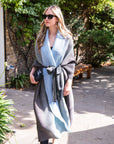 Oversized Full pleated Tie Dye color Cardigan in Black/Blue