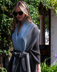 Oversized Full pleated Tie Dye color Cardigan in Black/Blue