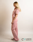 Velour Tracksuits with short sleeves (Baby Pink)