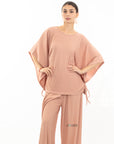 Oversized comfort stretch-jersey top and Relaxed-fit trousers in Black