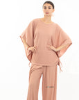 Oversized comfort stretch-jersey top and Relaxed-fit trousers in Black