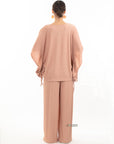 Oversized comfort stretch-jersey top and Relaxed-fit trousers in Black