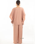 Oversized comfort stretch-jersey top and Relaxed-fit trousers in Black