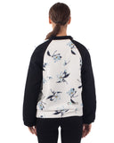 Floral printed quilted Bomber Jacket (White)