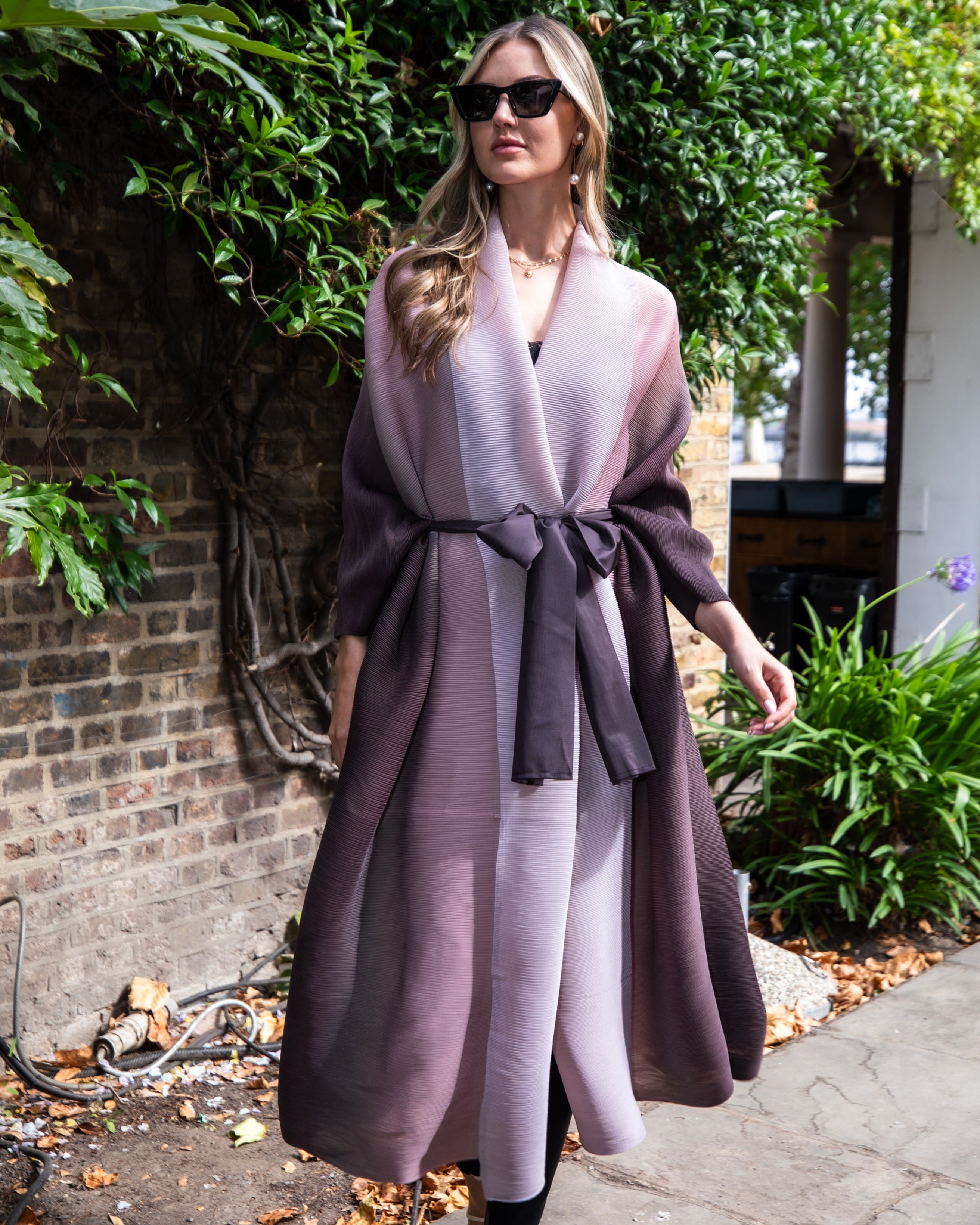 Oversized Full pleated Tie Dye color Cardigan in Purple – CYLONDON