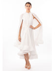 Ruffle Hem and Sleeves Oversized dress in White