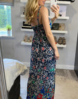 Leopard Print Maxi Dress in Blue