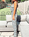 Monochrome print cotton tassel top and trousers suits