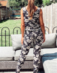 Floral print tassel top and trousers suits