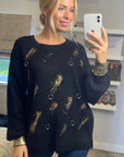Gold Printed Jumper with Ring embellished