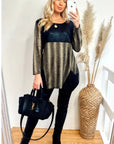 Gold color print oversize top