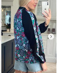 Green paisley floral Print Bomber Jacket