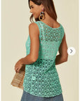 Floral Pattern Crochet Vest Top
