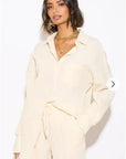Cotton blend Duben shirt and shorts in relaxed fit co-ords Suits in Cream