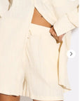 Cotton blend Duben shirt and shorts in relaxed fit co-ords Suits in Cream