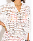 V pattern Lace kaftan dress in White Holiday wear collection